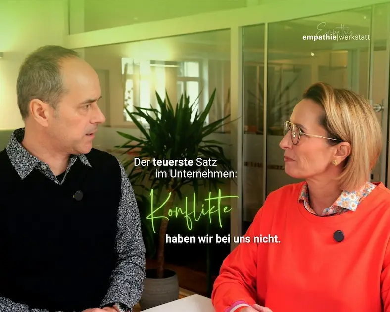 Stefanie und Günther Beltz unterhalten sich über das Thema Konflikte in Unternehmen